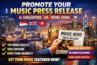 promote your music press release on singapore, UK, and hong kong media outlets