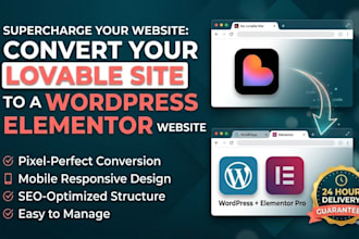 convert,copy or clone lovable to wordpress, elementor in 48 hours