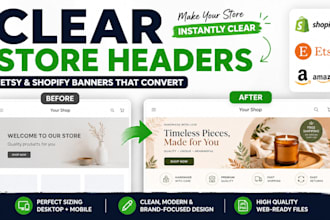 shopify, etsy and amazon banner ads design high converting ecommerce graphics