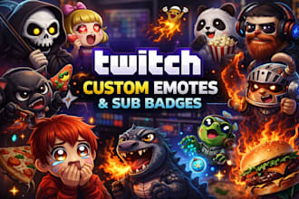 draw twitch emotes, animated emotes, chibi emotes, vtuber for streamer