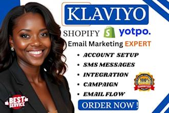 setup klaviyo email marketing for shopify store, yotpo email , ecommerce leads