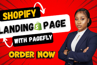 design custom shopify landing page with pagefly