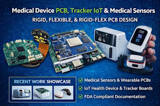 design medical device pcb board tracker iot, medical sensor with flexible rigid