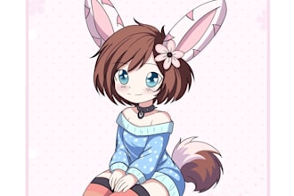 draw your oc in a cute pastel anime style