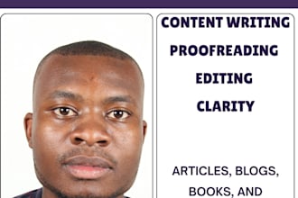 write, edit and proofread articles and documents