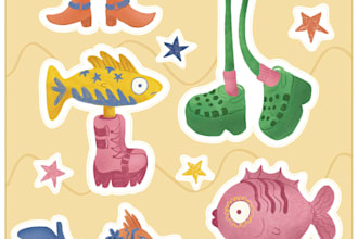 design a sticker pack for etsy and online shops