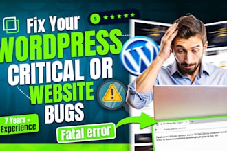 fix critical error and wordpress issues with expert support