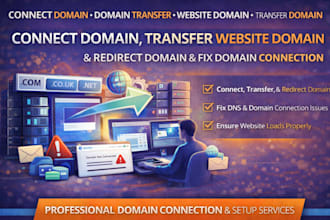 connect domain transfer website domain redirect domain and fix domain connection