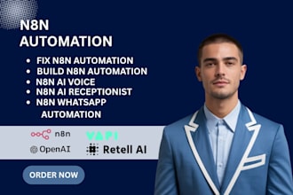 fix n8n automation workflow build n8n ai voice agent, whatsapp, ai receptionist