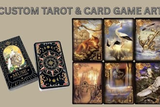 draw card game illustrations board game and tarot cards