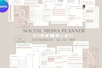 design canva ebook for influence social media planning and growth,content planne