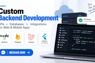develop secure rest API and backend with node js, firebase, laravel and flutter