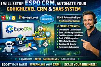 setup espocrm, automate, manage gohighlevel CRM, espo CRM, erp, saas system
