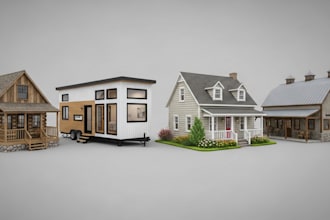 design and 3d model cabin, tiny house, cottage, barndominium