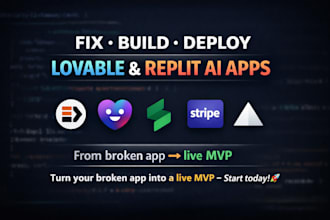 fix, build or deploy lovable and replit ai apps, mvps with supabase