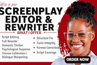 edit and rewrite your document thriller psychological suspense screenplay