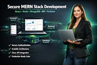 build mern stack application authentication, api integration, firebase studio