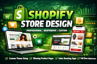 build and redesign shopify store ecommerce droshipping website shopify store