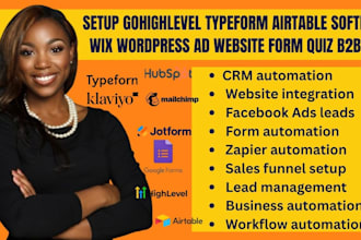 setup typeform ai quiz gohighlevel zapier automation airtable b2b softr website