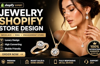 design jewelry shopify store, necklace store redesign, engagement ring store