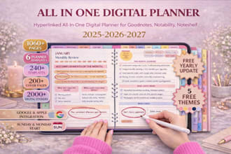 digital planner etsy digital planner hyperlinked planner journal design