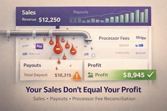 do bookkeeping and reconcile sales, payouts, and payment processor fees