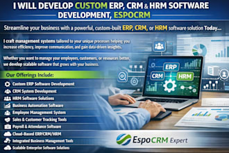 develop custom erp, CRM and hrm software development, espo CRM, espocrm