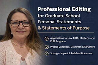 edit and polish personal statements, sops for college and graduate admission