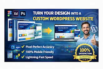 convert xd, psd or figma to wordpress website design