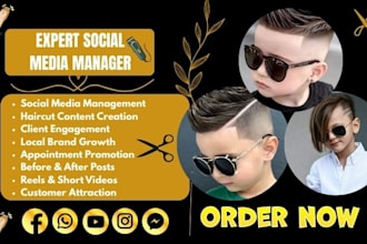 manage barbershop, men salon and beauty salon social media to get more clients