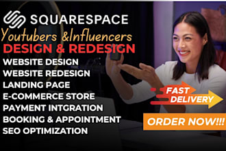 design a professional squarespace website for youtubers influencers that convert