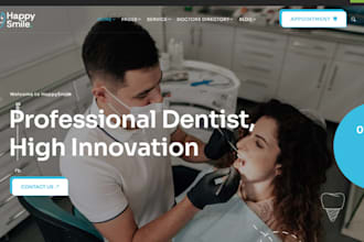 design dentist website healthcare website clinic and dental care website
