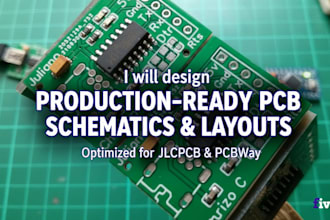 design production ready pcb schematic, pcb layouts for jlcpcb and pcbway