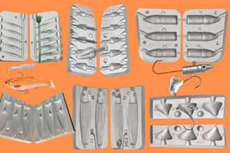 design custom molds for fishing lure, bait mold for cnc machine and 3d printing