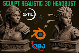sculpt realistic 3d headbust 3d head 3d face 3d potrait likeness model statues