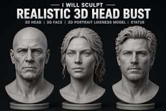 sculpt realistic 3d headbust 3d head 3d face 3d potrait likeness model statues