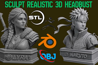 sculpt realistic 3d headbust 3d head 3d face 3d potrait likeness model statues