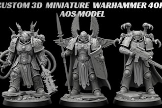 sculpt custom 3d miniature model warhammer fantasy tabletop stl for 3d printing