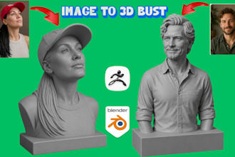sculpt realistic 3d head bust 3d portrait 3d sculpt from photo for 3d printing