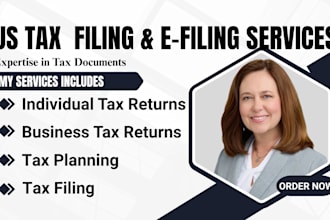 prepare and efile us tax returns for individual and business 1040, 1120, 1065