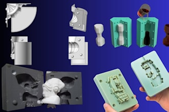 create silicone mold slip casting, 3d cad model, injection mold, plastic mold