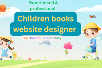design children book website, author website, ebook website, kids book landing
