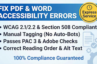 manually test or design PDF or word accessibility errors