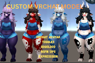 do custom vrchat avatar nsfw vrc model  vr character furry avatar
