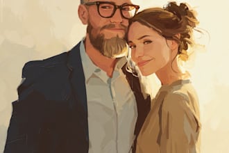 design couple portrait illustration