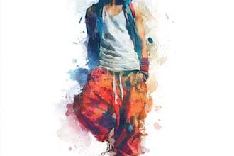 hand drawn artistic watercolor art