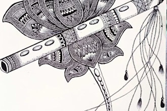 create hand drawn mandala and spiritual line art illustration