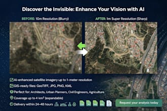 enhance satellite imagery to 1m resolution for gis
