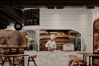 design 3d restaurant interior bar cafe coffee shop bbq bakery pizza club lounge