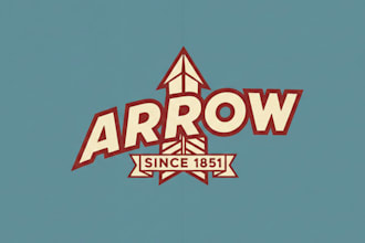 design a powerful vintage arrow logo